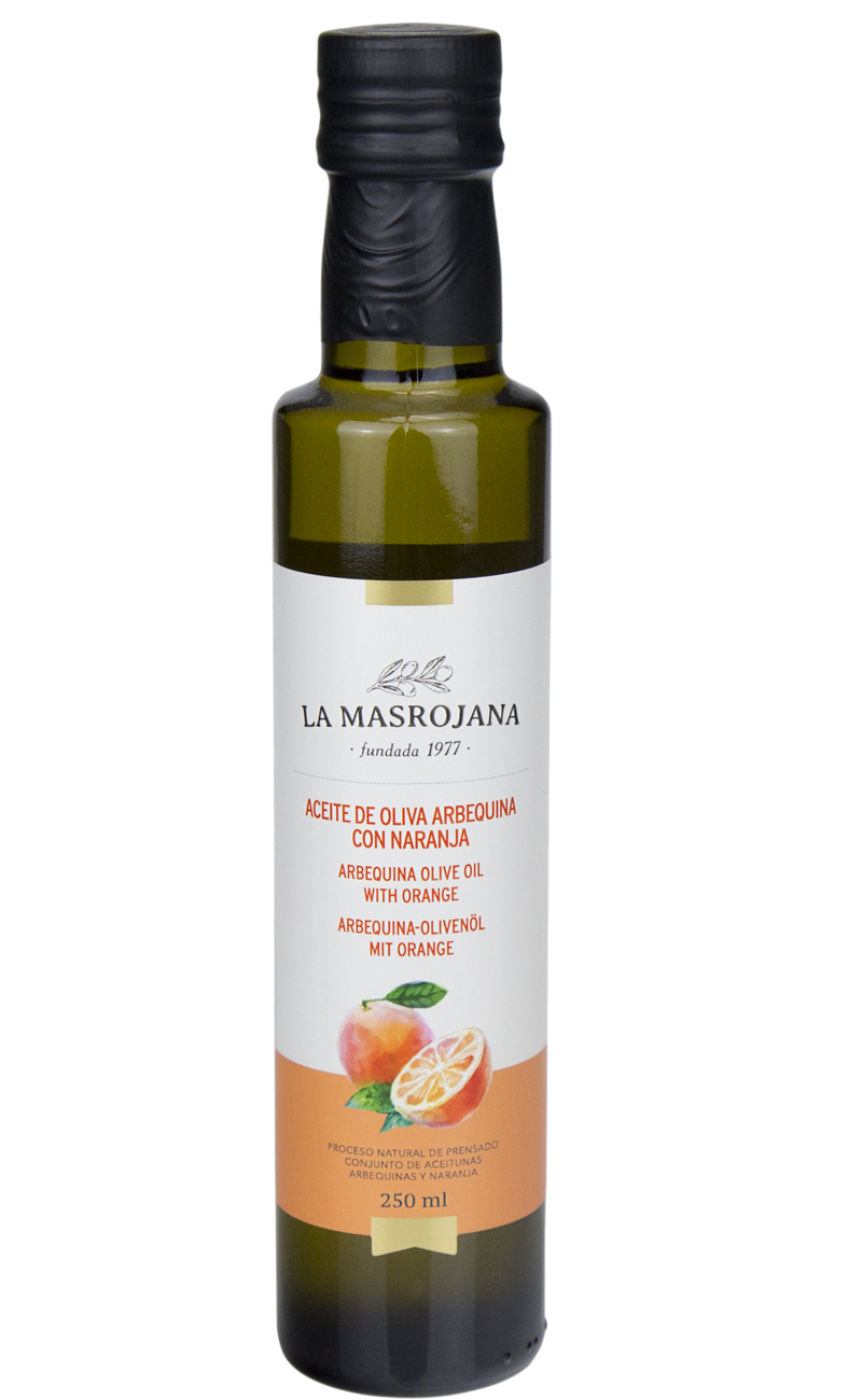 Aceite de oliva Arbequina con naranja