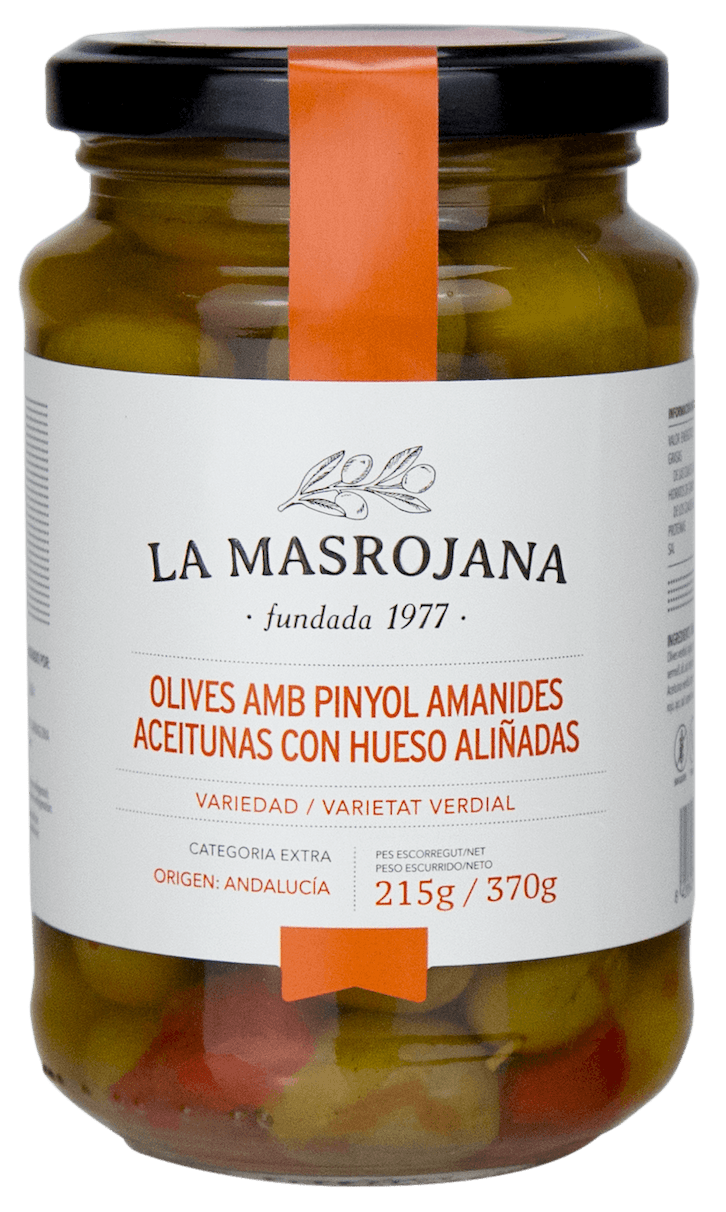 Olives amanides amb pinyol